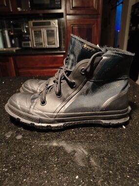 GORE-TEX Black and Dark Green High-Top Waterproof Boots